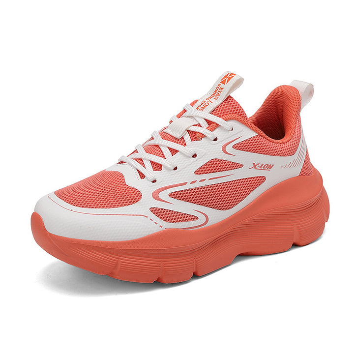 Damen nan modische Volumen-Sneaker mit atmungsaktivem Mesh, verstärkenden Overlays und extra gedämpfter Keilsohle Drune