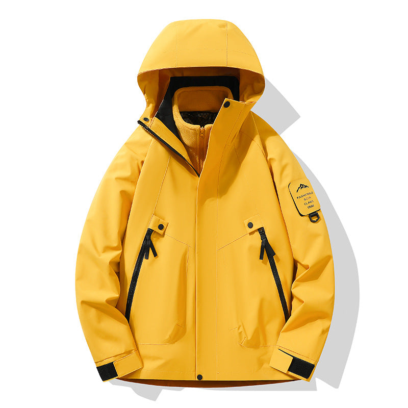 Unisex Wasserdichte, atmungsaktive Hardshell-Outdoorjacke mit Kapuze Drune