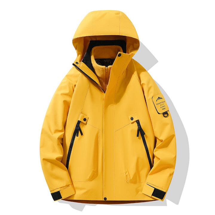 Unisex Wasserdichte, atmungsaktive Hardshell-Outdoorjacke mit Kapuze Drune