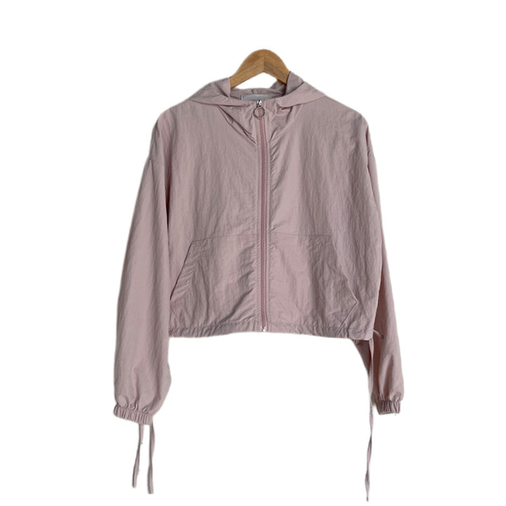 Damen leichte, atmungsaktive Outdoor-Jacke mit Kordelzug Drune