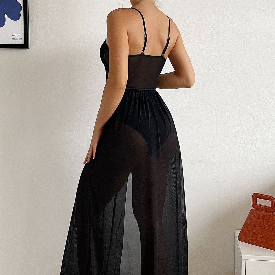 Damen Transparente Sommerkleid Drune