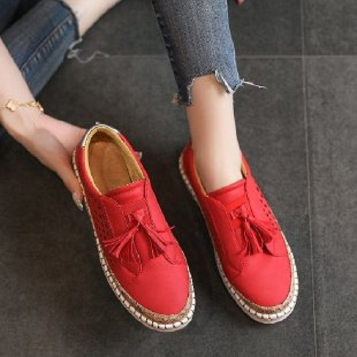 Damen Geflochtene Espadrille-Slipper mit Quastendetail und perforiertem Obermaterial Drune
