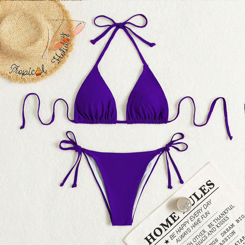 Damen Triangel-Bikini mit verstellbaren Schärpen Drune