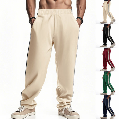 Herren nan weite Relax-Trackhose im Retro-Stil mit doppelter Seitenpaspel und elastischem Komfortbund Drune