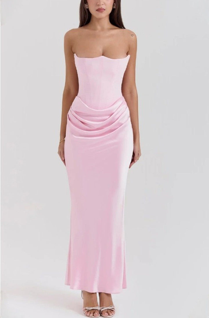 Damen nan trägerloses Korsagen-Abendkleid mit konturierter Miederkonstruktion und eleganter Hüftdrapierung Drune