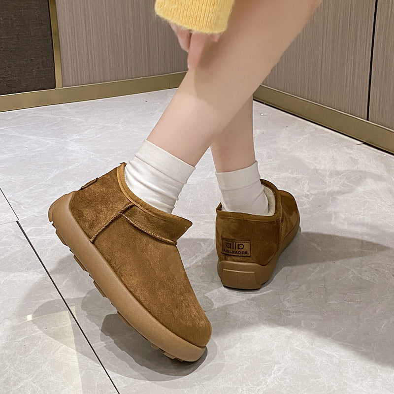 Damen Gefütterte Kurzstiefeletten mit Teddyfutter und rutschfester Profilsohle Drune