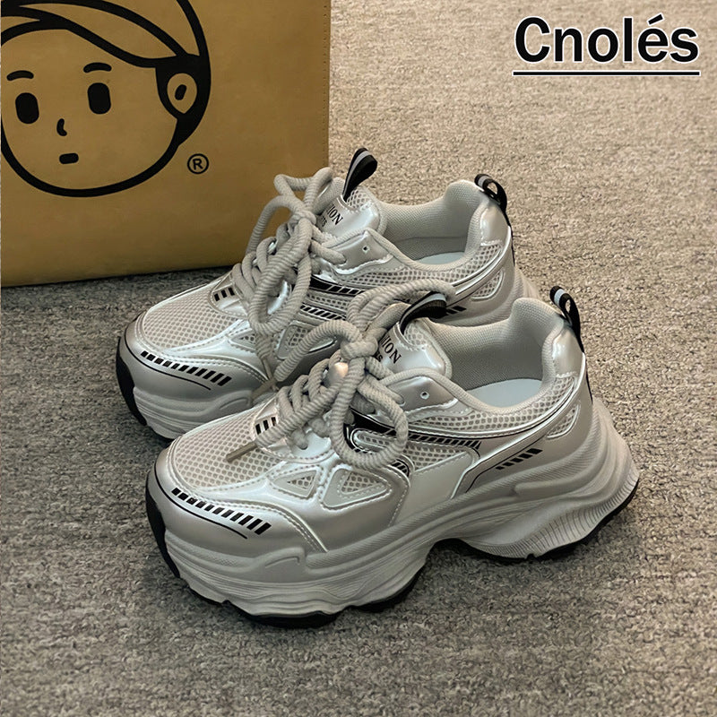 Damen Modische Chunky Sneakers mit atmungsaktiver Mesh-Oberfläche und ausgeprägtem Profil Drune