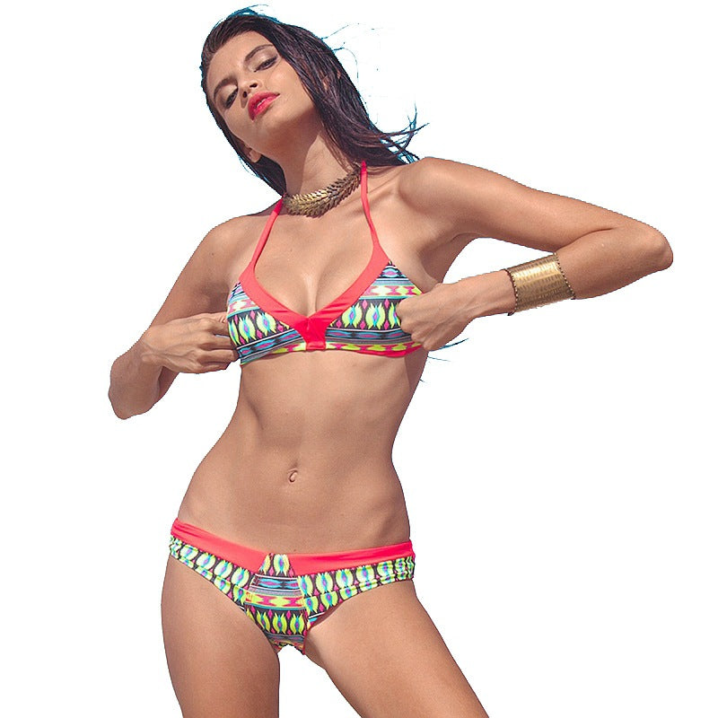 Damen Triangel-Bikini mit raffinierten Farbmustern Drune
