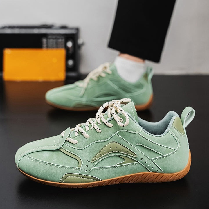 Unisex leichte Retro-Freizeitsneaker mit wildlederähnlichem Obermaterial, gepolstertem Einstieg und flexibler Gummilaufsohle Drune