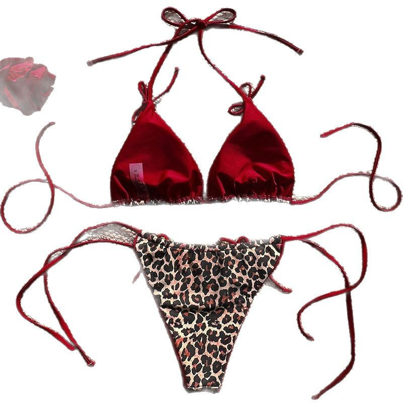 Damen Triangel-Bikini mit verspieltem Animal-Print Drune