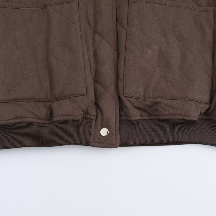 Damen Oversized Steppblouson mit Raglanärmeln und aufgesetzten Taschen Drune