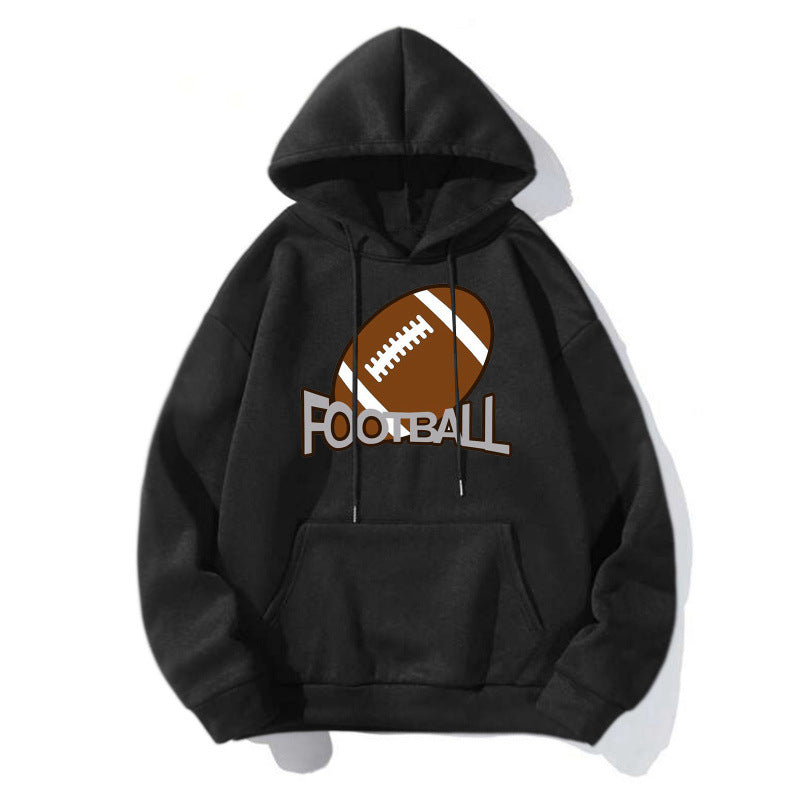 Damen Sportlicher Kapuzenpullover mit Football-Motiv Drune