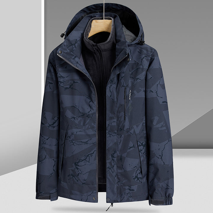 Herren Wasserabweisende Outdoor-Jacke mit integrierter Fleece-Innenjacke Drune