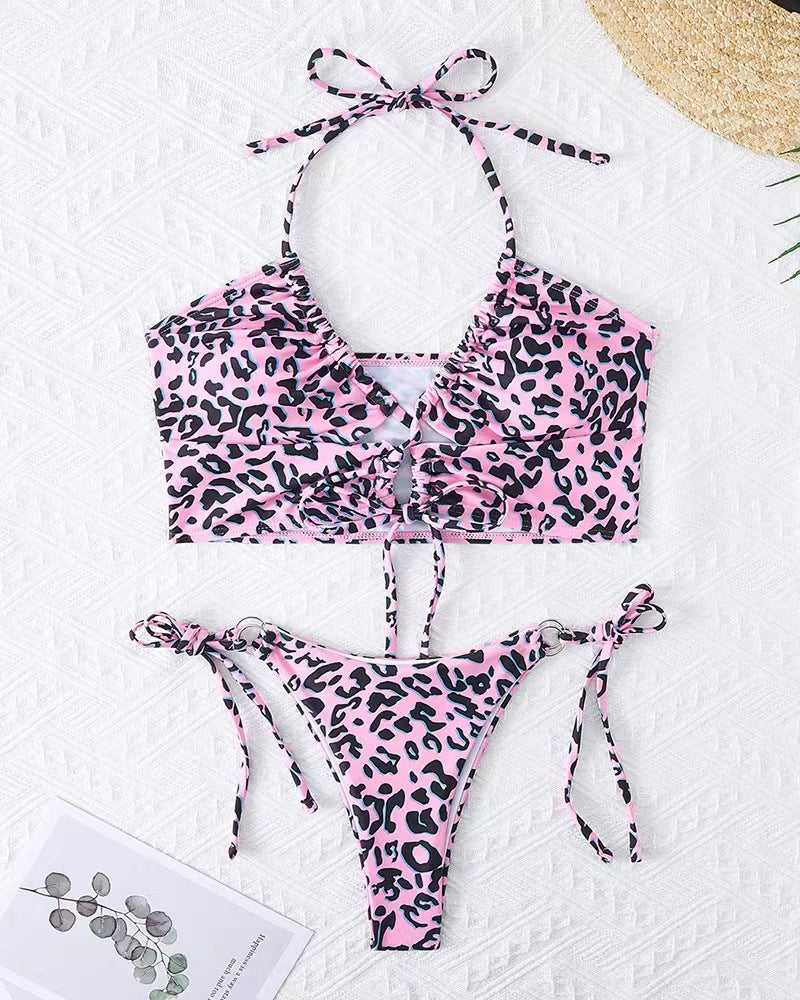 Damen Verspieltes Tiermuster Bikini-Set Drune