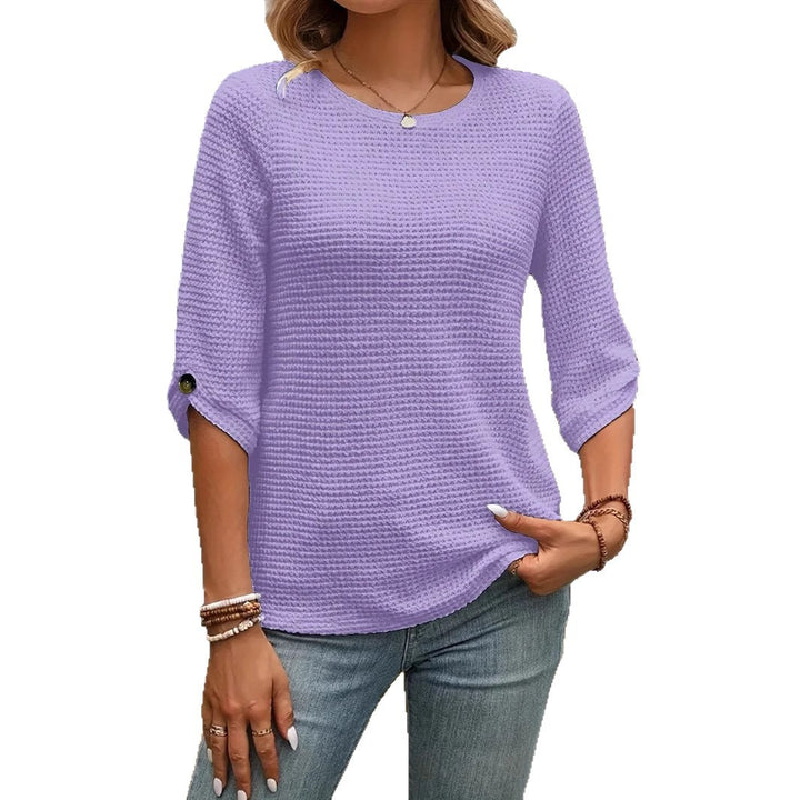 Damen Lässiges Langarmshirt mit strukturiertem Gewebe Drune
