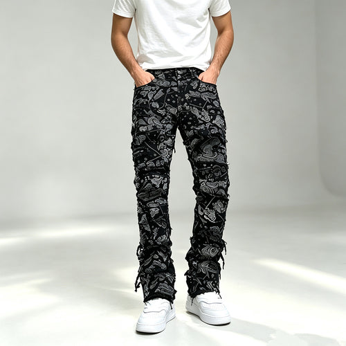 Herren Modische Cargo-Hose mit vielseitigem Muster Drune