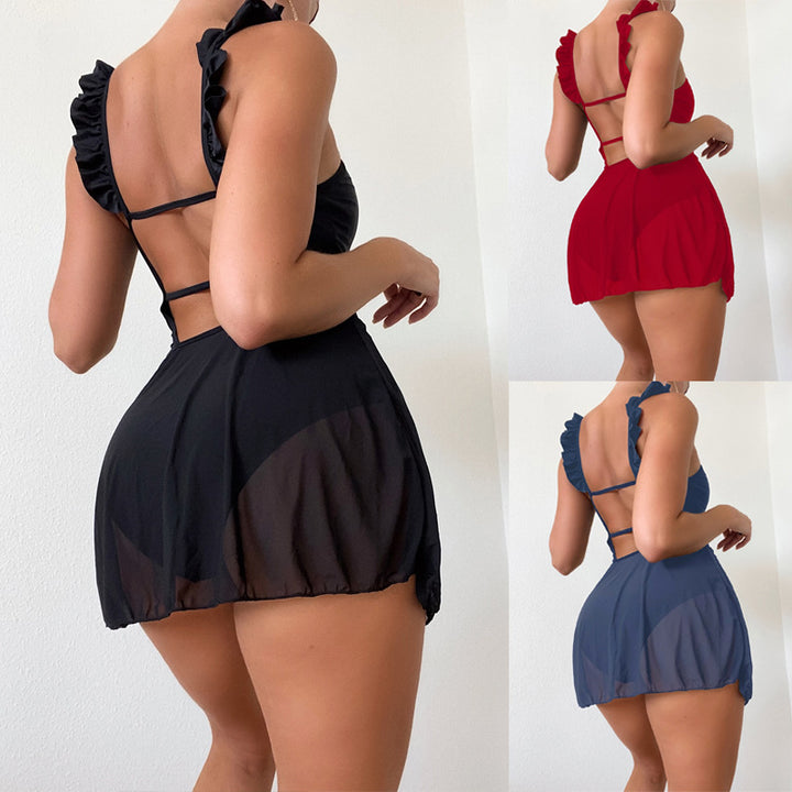 Damen Strandkleid mit schickem Wickeldetail Drune