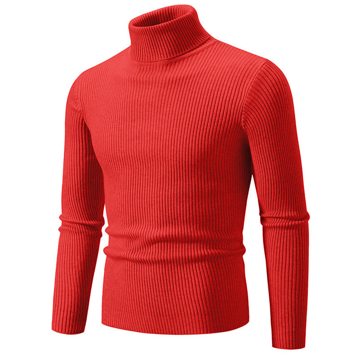 Herren Rollkragenpullover aus fein geripptem Material Drune