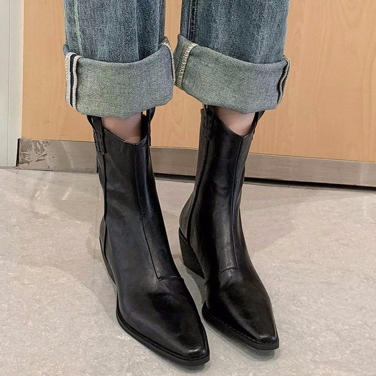 Damen Elegante Stiefeletten mit schickem Riemen Drune