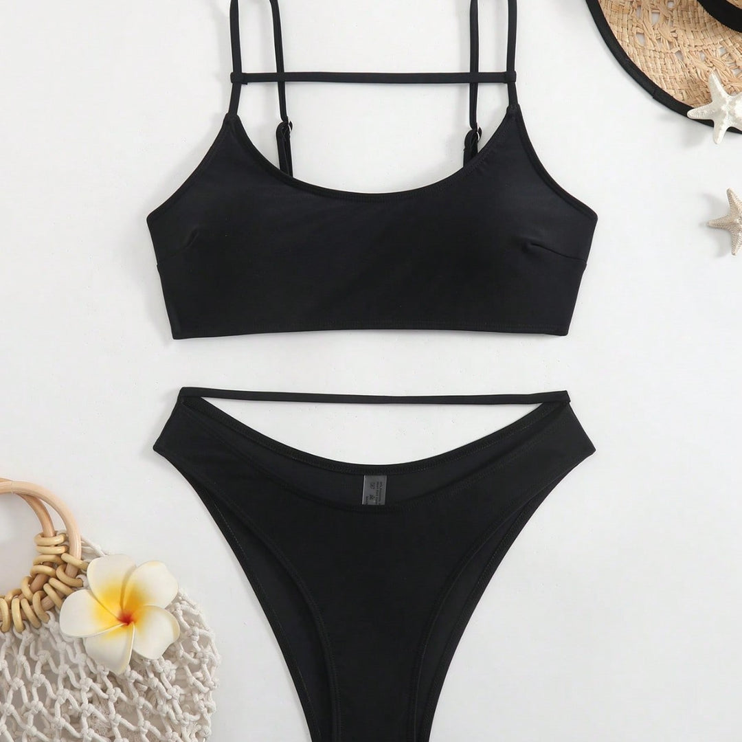 Damen Triangel-Bikini-Set mit innovativem Schnitt und verstellbaren Trägern Drune