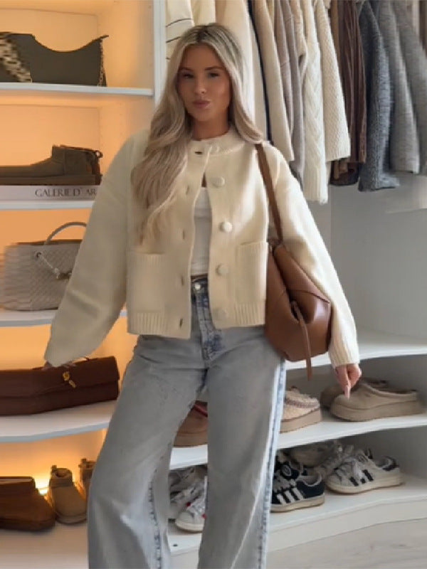 Damen Strickjacke mit übergroßem Schnitt und Knopfdetails Drune