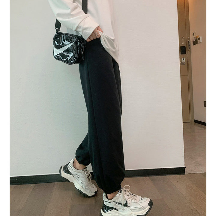 Damen nan relaxed-fit Sweatpants mit elastischem Kordelbund, seitlichen Eingriffstaschen und abgesteppten Saumnähten Drune