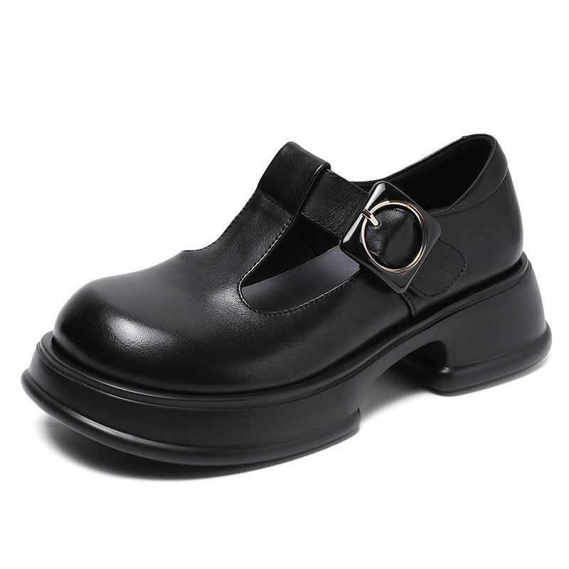 Damen Stylische Blockabsatz Mary Jane Schuhe Drune