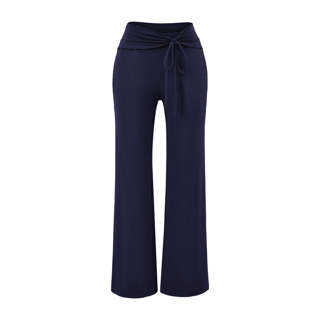Damen Weite Jersey-Loungehose mit Umschlagbund und Tunnelzug Drune