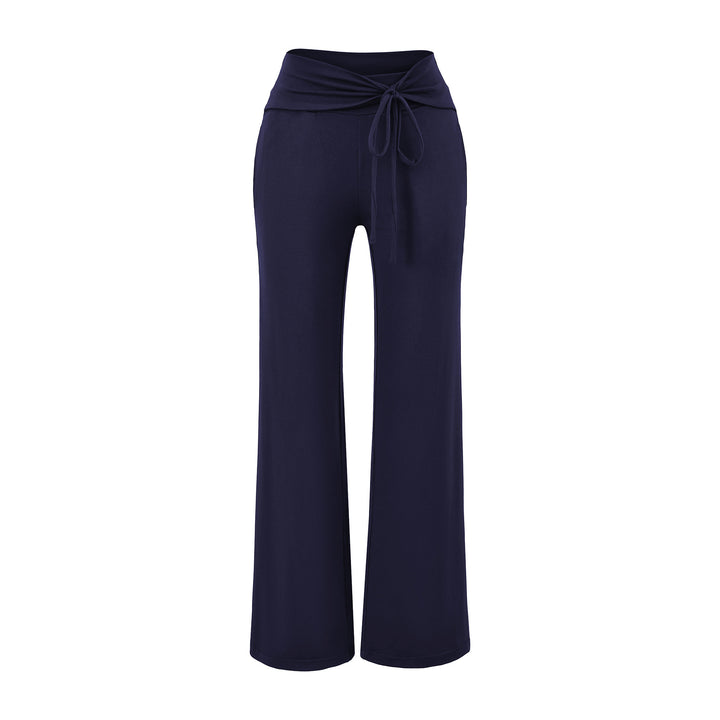 Damen Weite Jersey-Loungehose mit Umschlagbund und Tunnelzug Drune