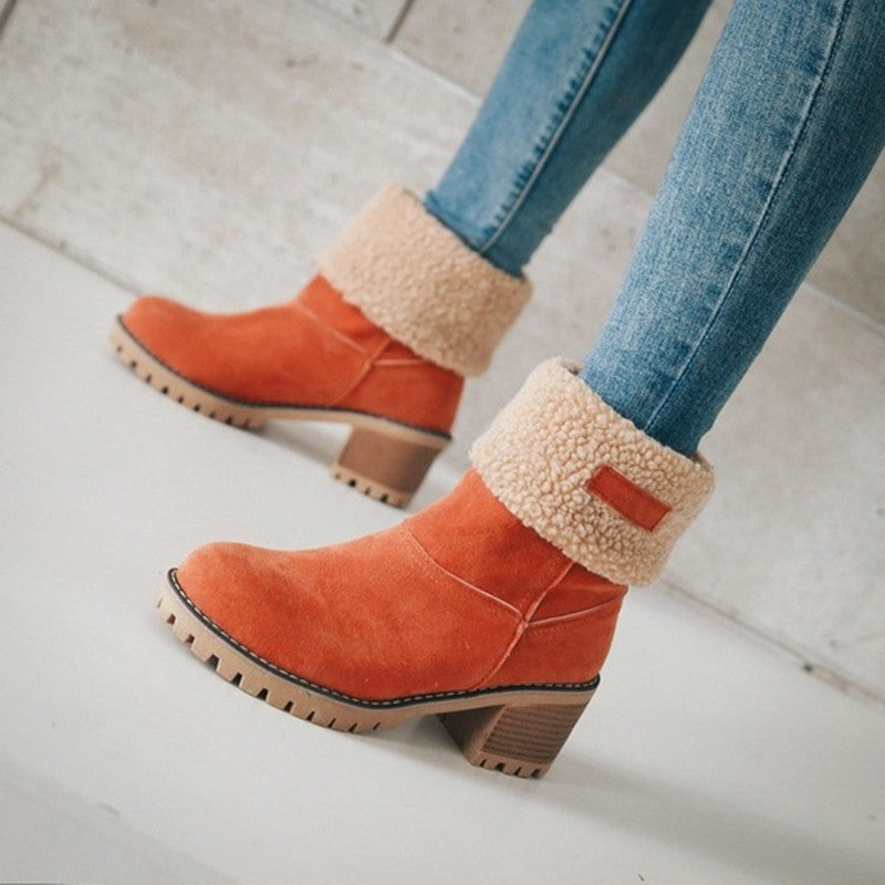 Damen Bequeme Stiefeletten mit wärmendem Futter Drune