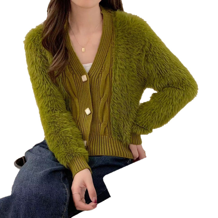 Damen kuschelige Strickjacke Drune