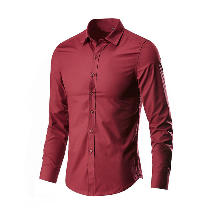 Herren nan Slim-Fit Businesshemd aus Stretch-Baumwollmix mit Kentkragen Drune