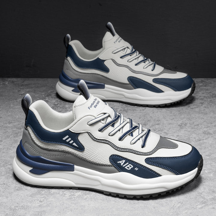 Herren Casual‑Straßen‑Sneaker mit mehrschichtiger Gummiplattform und atmungsaktiven Mesh‑Overlays Drune