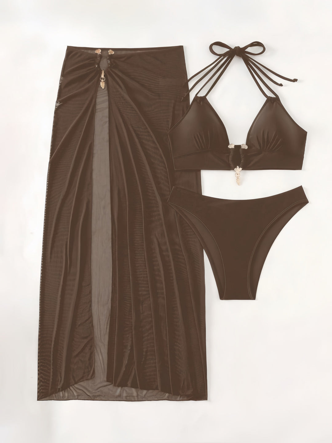 Damen Bikiniset mit transparentem Maxirock Drune