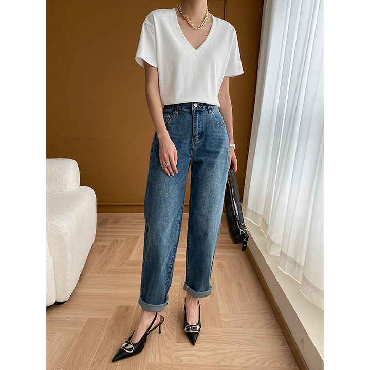 Damen lässiges Oversized T-Shirt mit auffälligem Druck und weichem Material Drune