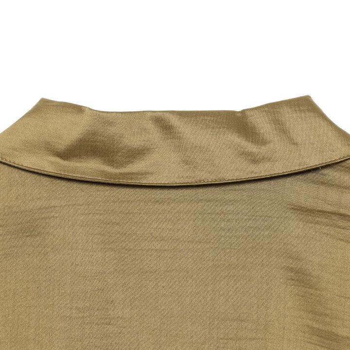 Damen Oversize-Satinbluse mit Hemdkragen, verdeckter Knopfleiste und Manschetten Drune