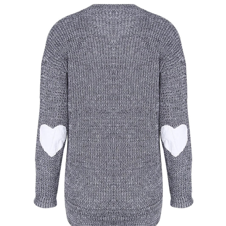 Damen Modischer Strickpullover mit Herz-Details