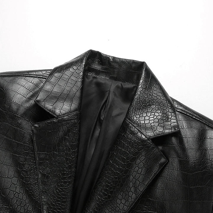 Herren Modische Kunstlederjacke mit eleganter Schnittführung Drune
