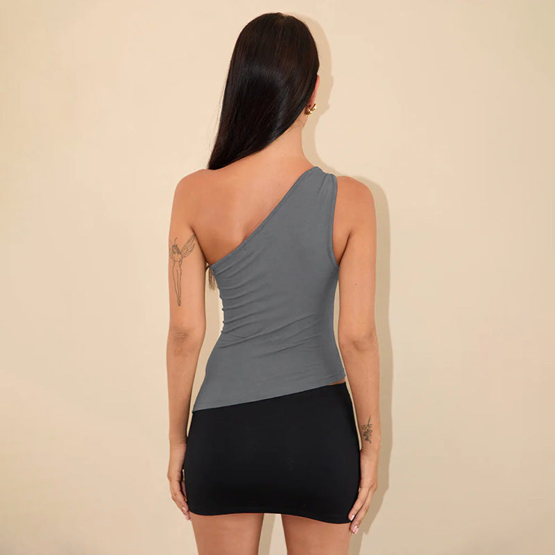 Damen asymmetrisches Trägershirt mit Knotendetail Drune