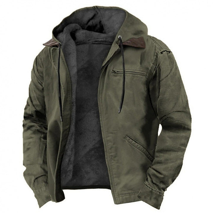 Herren Gefütterte Fieldjacke mit Kapuze und Sherpa-Futter Drune