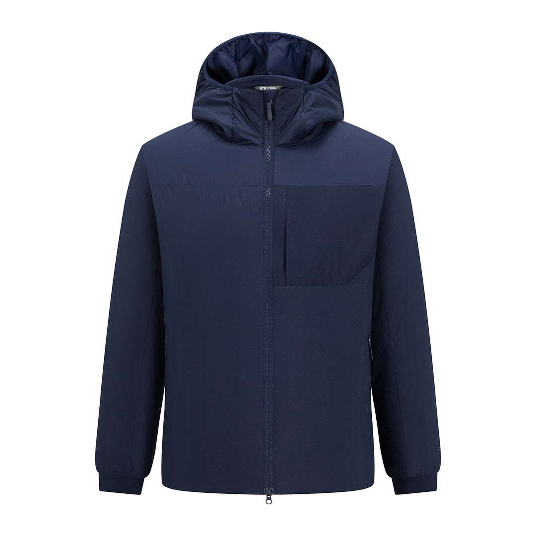 Herren Leichter Kapuzen-Urbanparka mit Zwei-Wege-Reißverschluss und Brusttasche Drune