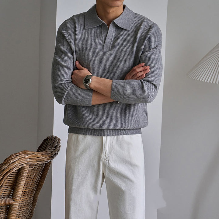 Herren Modischer Polo Pullover Drune