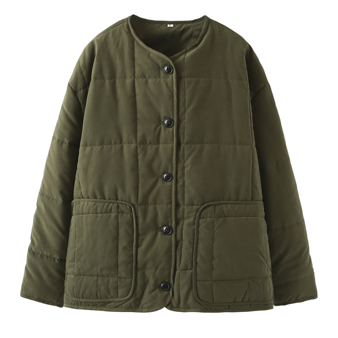 Damen nan gesteppte Kurzjacke mit Rundhalsausschnitt, großen Pattentaschen und leichter Thermofütterung Drune