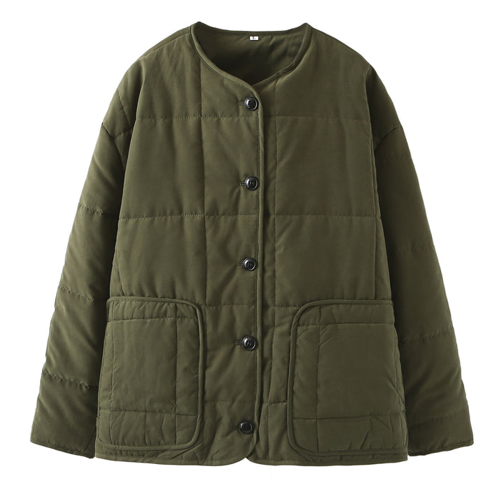 Damen nan gesteppte Kurzjacke mit Rundhalsausschnitt, großen Pattentaschen und leichter Thermofütterung Drune