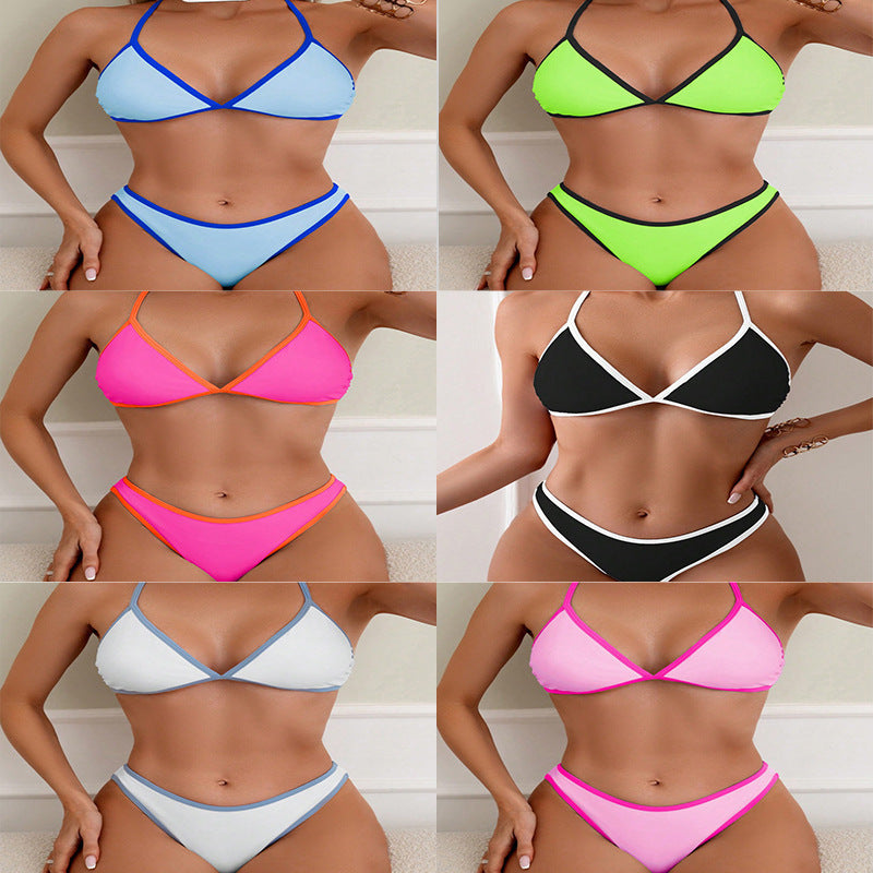 Damen Triangel-Bikini mit zartem Kontrastsaum Drune
