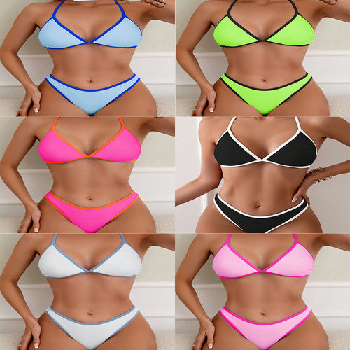 Damen Triangel-Bikini mit zartem Kontrastsaum Drune