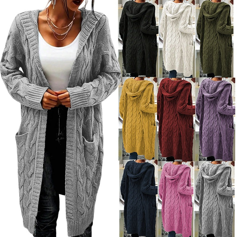 Damen Grobstrick Cardigan mit seitlichen Taschen und strukturiertem Zopfdesign Drune