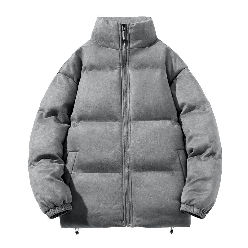 Herren breite Blocksteppjacke mit wattierter Thermofüllung, hohem Stehkragen und Kordelzugsaum Drune