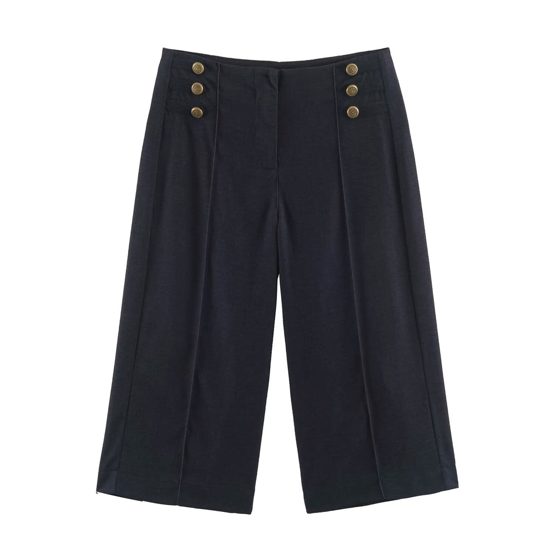 Damen Kurzer Bolero‑Blazer mit Spitzenfront und dekorativen Zierknöpfen Drune