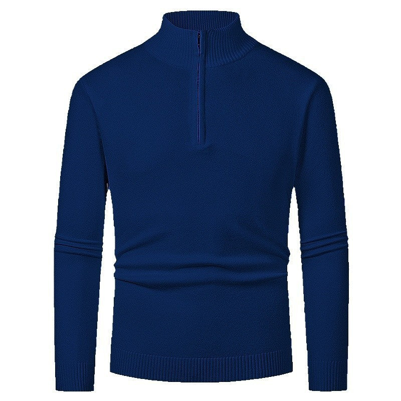 Herren eleganter Rollkragenpullover mit durchgehendem Reißverschluss Drune